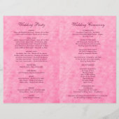 Hearts Lock Key Pink Wedding Ceremony Program (Achterkant)