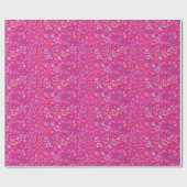 Hearts Love Collage Pattern Roze Fuchsia Magenta Cadeaupapier (Vlak)