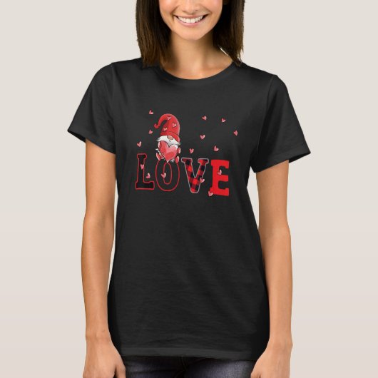 Hearts Love Happy Valentine's Day Cute Gnomes For T-shirt (Voorkant)