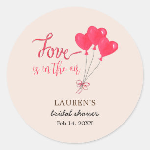 Hearts Love is in het Air Pink Vrijgezellenfeest Ronde Sticker