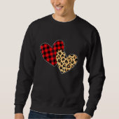 Hearts Love Leopard Plaid Valentines Day Matching  Trui (Voorkant)