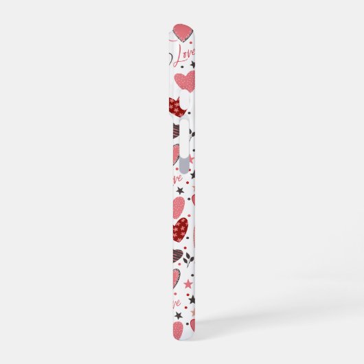 Hearts Love Pattern iPhone 16 Hoesje (Linkerkant)