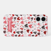 Hearts Love Pattern iPhone 16 Hoesje (Achterkant horizontaal)
