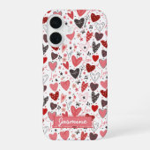 Hearts Love Pattern iPhone 16 Hoesje (Achterkant)