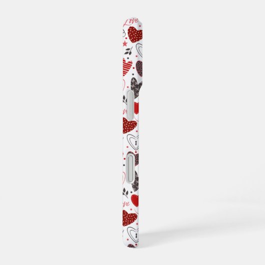 Hearts Love Pattern iPhone 16 Hoesje (Rechterkant)
