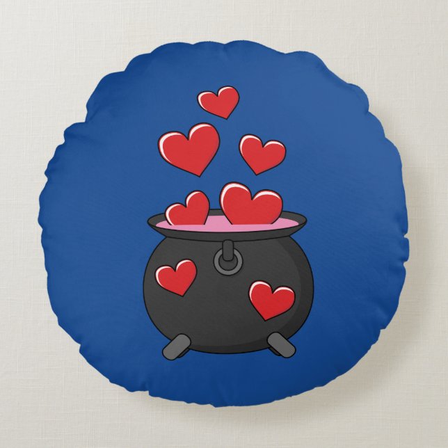 Hearts Love Potion Rond Kussen (Voorkant)