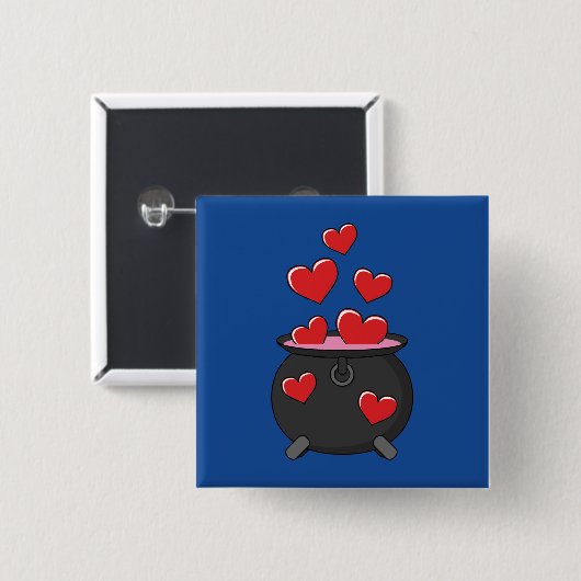 Hearts Love Potion Vierkante Button 5,1 Cm (Voorkant /achterkant)