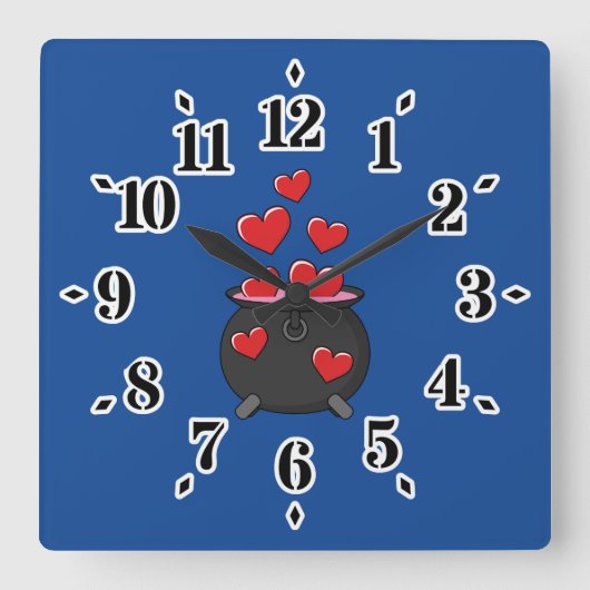 Hearts Love Potion Vierkante Klok (Voorkant)