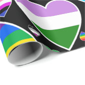 Hearts Love Rainbow Kleurrijke Pride Vlaggen LGBTQ Cadeaupapier (Rol Hoek)