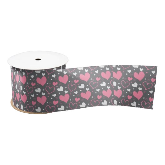 Hearts Love Ribbon Satijnen Lint (Spoel)