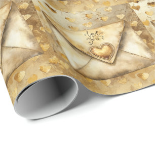 Hearts Love thema Golden Hearts achtergrond Cadeaupapier
