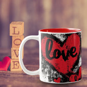 Hearts & Love tweetonige keramische Mok