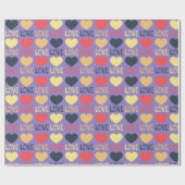 Hearts Love Typography Cute Valentijnsdag Cadeaupapier (Vlak)