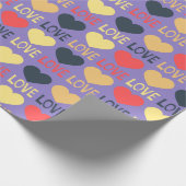 Hearts Love Typography Cute Valentijnsdag Cadeaupapier (Hoek)