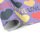 Hearts Love Typography Cute Valentijnsdag Cadeaupapier (Rol Hoek)