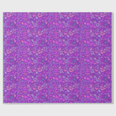 Hearts Love Valentijn Paper Collage Pattern Paars Cadeaupapier (Vlak)