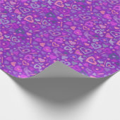 Hearts Love Valentijn Paper Collage Pattern Paars Cadeaupapier (Hoek)