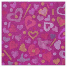 Hearts Love Valentijnsdag Collage Pattern Fuchsia