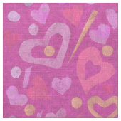 Hearts Love Valentijnsdag Collage Pattern Fuchsia Stof (Close Up)