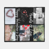 Hearts & Love Valentijnsdag Zwart Foto Fleece Deken (Voorkant (Horizontaal))