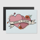  Hearts magnetische uitnodiging bruiloft (Voorkant / Achterkant)