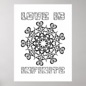 Hearts Mandala - Liefde is oneindig - Grote kleure Poster (Voorkant)