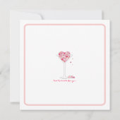 Hearts Martini Valentijnsdag Party Invitation Kaart (Achterkant)