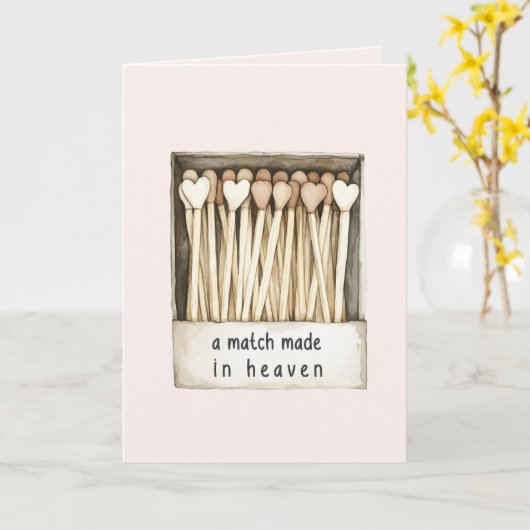 Hearts Match Made in Heaven Love Kaart (Gele Bloem)