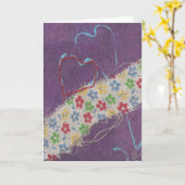 Hearts Mixed Media Collage, verjaardag Kaart (Gele Bloem)