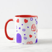 Hearts Modern Art Design Mok (Links)