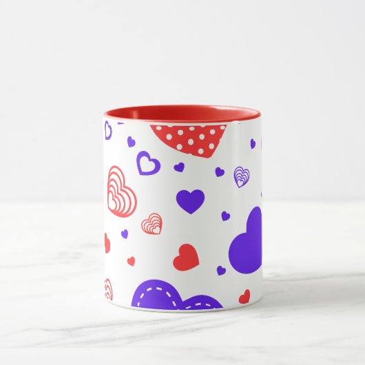 Hearts Modern Art Design Mok (Midden)