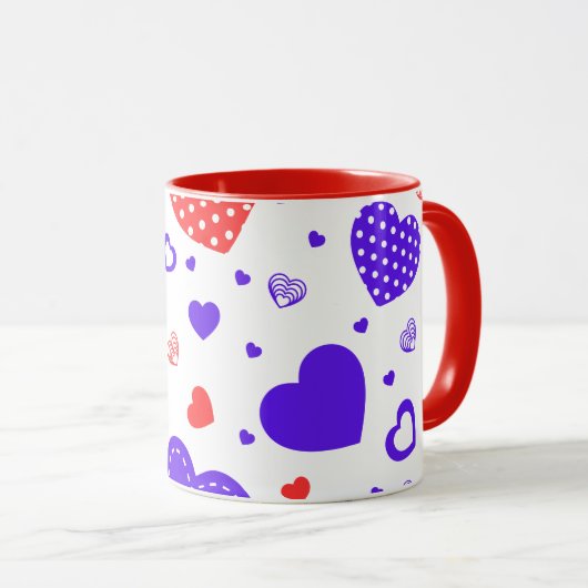 Hearts Modern Art Design Mok (Voorkant rechts)