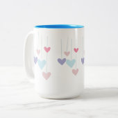 Hearts Modern Art Design Tweekleurige Koffiemok (Voorkant links)