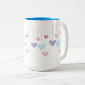 Hearts Modern Art Design Tweekleurige Koffiemok (Voorkant rechts)
