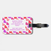 HEARTS Modern Groovy Valentijn Bruidsmeisje CUSTOM Bagagelabel (Achterkant horizontaal)