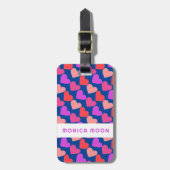 HEARTS Modern Groovy Valentijn Bruidsmeisje CUSTOM Bagagelabel (Voorkant verticaal)