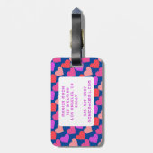 HEARTS Modern Groovy Valentijn Bruidsmeisje CUSTOM Bagagelabel (Achterkant verticaal)