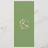 Hearts, Monogram & Glitter - Sage Wedding Menu (Achterkant)