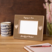 Hearts Monogram paar foto bruiloft Jubileum Gegraveerde Lijstjes (Links)