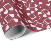 Hearts Musical Notes Valentijnsdag Wrapping Paper Cadeaupapier (Rol Hoek)