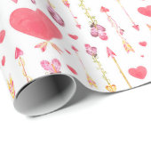 Hearts ’n’ Arrows Valentijnsdag Cadeaupapier (Rol Hoek)