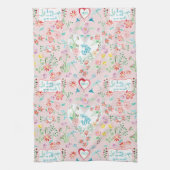 Hearts n Love Floral Dragonfly Valentijnsdag Theedoek (Verticaal)