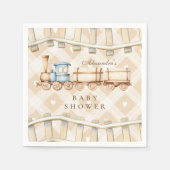 Hearts Neutral Waterverf Train Baby shower Servet (Voorkant)