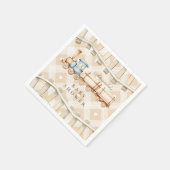 Hearts Neutral Waterverf Train Baby shower Servet (Hoek)