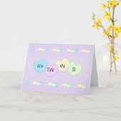 Hearts New Born Baby Twins Kaart (Gele Bloem)