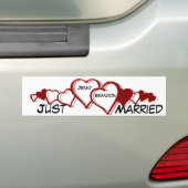 Hearts Newly Wed bumper sticker (Op auto)