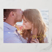 Hearts of Bedankt Folie Script Wedding Briefkaart (Voorkant)