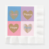 Hearts of Faith Love Hope Peace Coined Servetten (Voorkant)