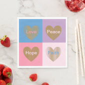 Hearts of Faith Love Hope Peace Papieren servetten (Insitu)