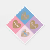 Hearts of Faith Love Hope Peace Papieren servetten (Hoek)